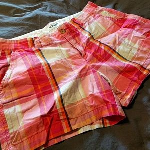 Old Navy Pink Plaid Shorts